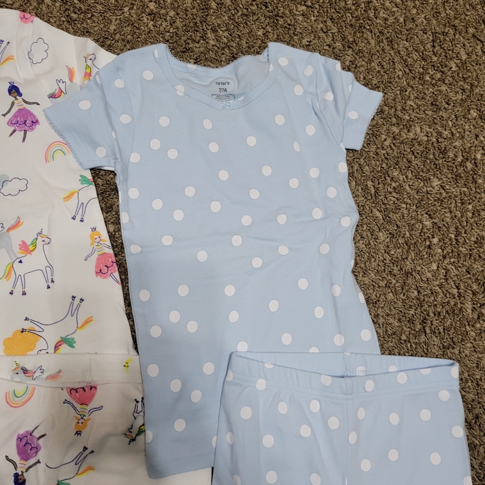 Carter's 6 Piece PJ 3 Sets Size 5 2T Unicorns… - Picture 7 of 9